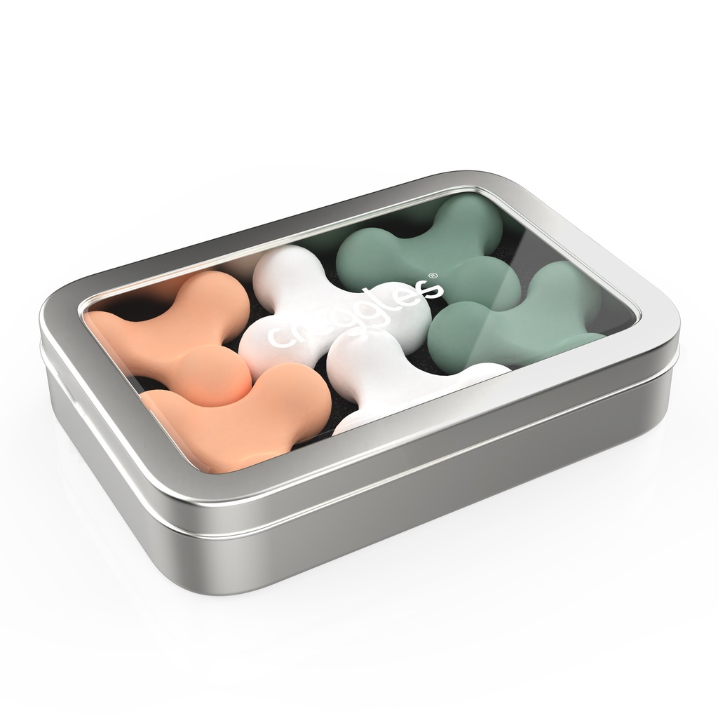 Creggles - 6er Set peach / weiss / grün