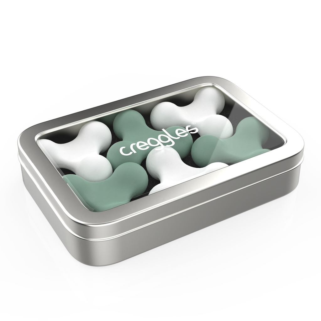 Creggles - 6pcs Set Granite Green & White