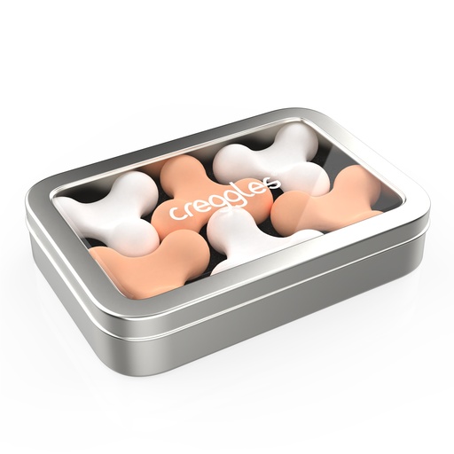 [241030] Creggles - 6pcs Set Peach Fuzz & White